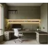 Кабинет в оливково-зеленом цвете с LED-подсветкой