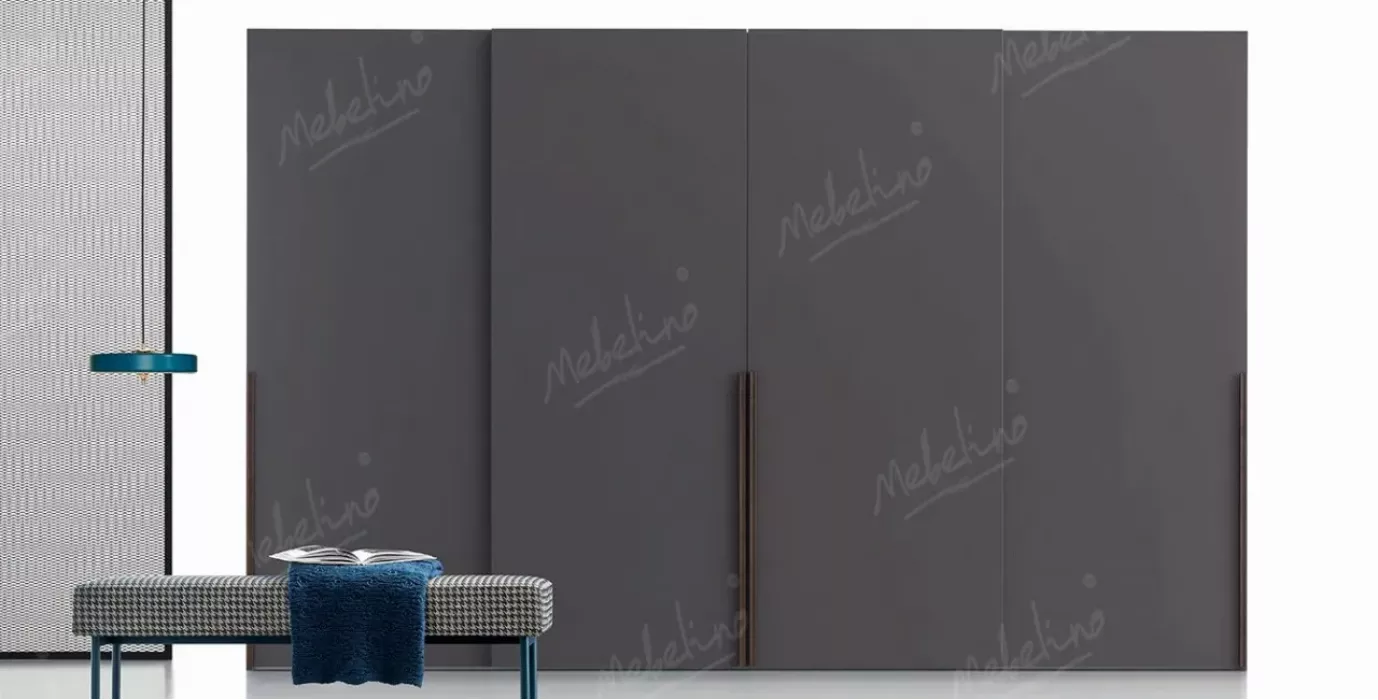 Темный матовый шкаф с распашными створками PC655