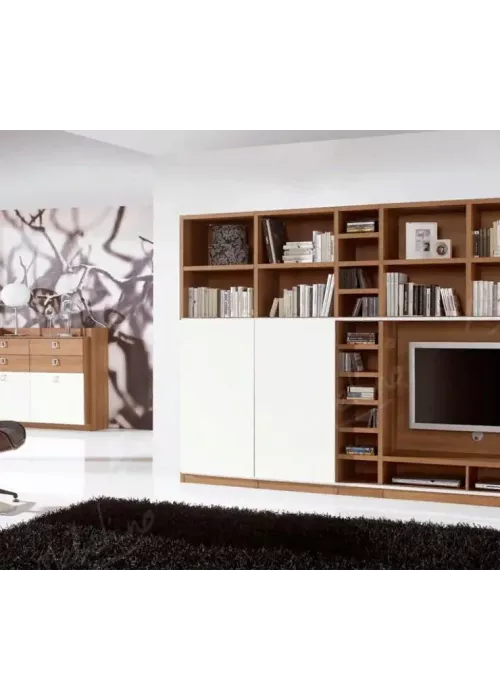 Двухцветная стенка для гостиной с зоной для установки TV PC497