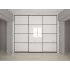 Стильный прямой шкаф-купе с белым глянцевым фасадом LD 39
