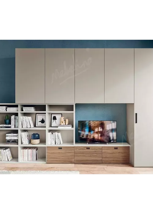 Неординарная светлая стенка для гостиной с TV-зоной LD 110