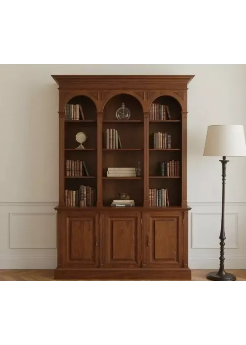 Классический книжный шкаф из массива ореха