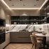 U-образная кухня в стиле luxury minimalism